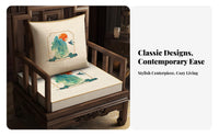 Thickened Design Chinese Design Chair Cushion High-Density Foam Thick Sponge Seat Pad Skin-Friendly Textile for Office Workers, Tea Room
