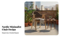 Textile Dining Armchair Nordic Decor Theme Upholstered Armchair Minimalist Design Curved Rear Supportrest for Business Owners