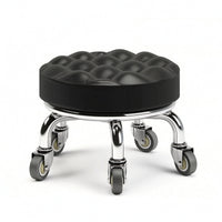 Padded Low Rolling Stool Thickened Low Stool with Wheels Compact Comfortable for Pedicurists