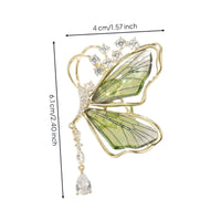 Butterfly Brooch Gold-Plated Butterfly Pin Brooch with Zircon Delicate Jewelry Transparent for Women, Evening Wear, Weddings