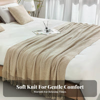 Tasseled Geometric Throw Soft and Comfortable Bed Runner Multi-Purpose for Sofa
