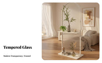 Modern Design Drill-Drill-Unobstructed Standing Glass Partition with Shelf Multi-Functional Drill-Drill-Unobstructed Standing Slatted Screen with Bookcase Drill-Drill-Unobstructed Installation Room Divider Easy to Clean for Apartment Dwellers, Homeowners