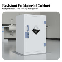 Storage Cabinet Double Lock Reactive Alkali Storage Cabinet Made of PP for Lab Technicians, Researchers, Research Institute, Pharmacy, Warehouse