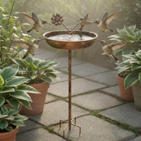 Feathered Bath Weatherproof Garden Bird Feeder Bowl Rustproof Outdoor Decor for Backyard
