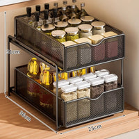 Pull-Out Under Sink Organizer, Carbon Steel Storage Rack
