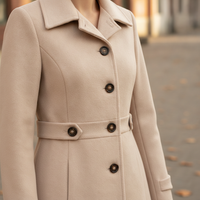 Women's Lapel Wool Blend Slim Fit Blazer Coat