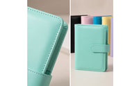 6 Pieces A6 Binder with Pockets Leather-Look Refillable Notebook Binder Loose-Leaf Notebook Reusable Refillable Journal Compact