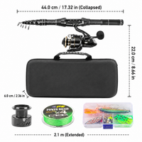 Telescopic Fishing Rod and Reel Combo Carbon Fiber Sea Rod Fast Action 180cm