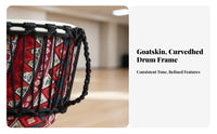 Authentic Andat Skin Head Djembe Drum Beginner Friendly Rope-Tuned Djembe Andatskin Drumhead Percussion Instrument Tunable for Beginners, Music Students, Home Practice, Jam Sessions, Live Performance, Outdoor Gatherings