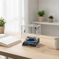 Escape-Proof Acrylic Terrarium with Landscape Ventilated Invertebrate Habitat with Cave Transparent Enclosure Secure for Hobbyists