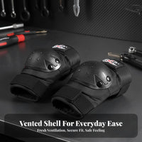 Motorcycle Knee and Elbow Pads Hard Shell Knee and Elbow Pad Set Motocross Safety Gear Shock Resistant for Adults, Cycling