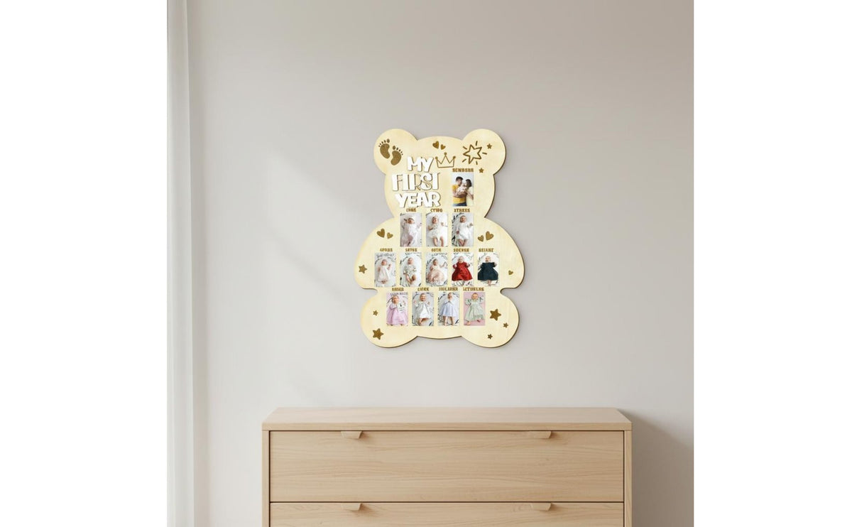 Baby Initial Year Photo Frame 1st Birthday Decoration for Newborns