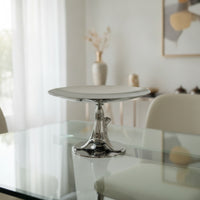 Fruit Tray with Pedestal Stainless Steel Pedestal Bowl Mirror Polished Serving Stand for Hosts, Dining Table, Kitchen Countertop