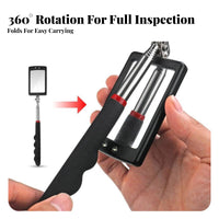 Telescopic Inspection Mirror Foldable Design Undercar Inspection Mirror Ergonomic Grip for Mechanics, Property Inspectors, Garages, Workshops