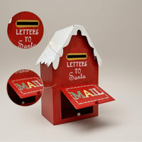 Christmas Mailbox Decorative Christmas Letter Mailbox Santa Letter Box Tabletop Holiday Accent Festive for Families, Entryway
