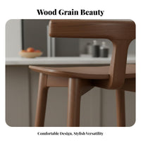 Ergonomic Design Solid Wood Bar Stool Easy Assembly Counter Height Stool with Back Non-Slip Floor Protection Modern Backrest Counter Chair for Homeowners, Renters, Adults, Cafe, Pub, Restaurant
