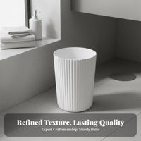 Round Striped Waste Bin Stylish Design Lidless Trash Can Easy to Clean Round Trash Can for Homeowners, Students, Washroom, Living Room, Under Desk