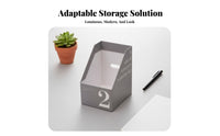 foldable upright document Holder Large Capacity Foldable periodical document Space Saving Desktop Organizer Easy Assembly for Students, Home Users, educators, Study Room, storage shelf, Classroom, Library