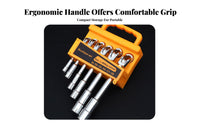 Chrome Vanadium Steel Through-Hole Elbow Wrench High Hardness Through-Hole Wrench Set Increased Twisting Force for Mechanics, Tight Areas