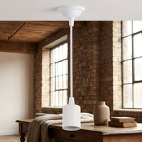 Light Fittings Ceilings with a Ceiling Rose Light Fitting for Living Room, E27 Lamp Hanging Lights for Dining Room, 1.2m PVC 220V DIY Lighting