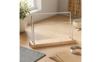 Gold-Tone Earring Display Stand Minimalist Wood Base Jewelry Stand