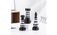 6 Pieces Ceramic Chess Decor Glossy Chess Piece Figurines Midnight Ruler Figurine for Art Collectors