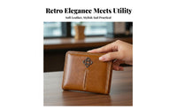 women's Short Wallet Vintage Design women's Bifold Wallet Snap Closure Compact Card Holder Purse for Students, Commuters, Daily Use, Travel, Shopping