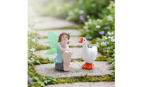 Girl and Goose Figurines Easy to Display Seated Girl with Goose Ornaments Smooth Finish Fairy Garden Animal Decors for Bonsai