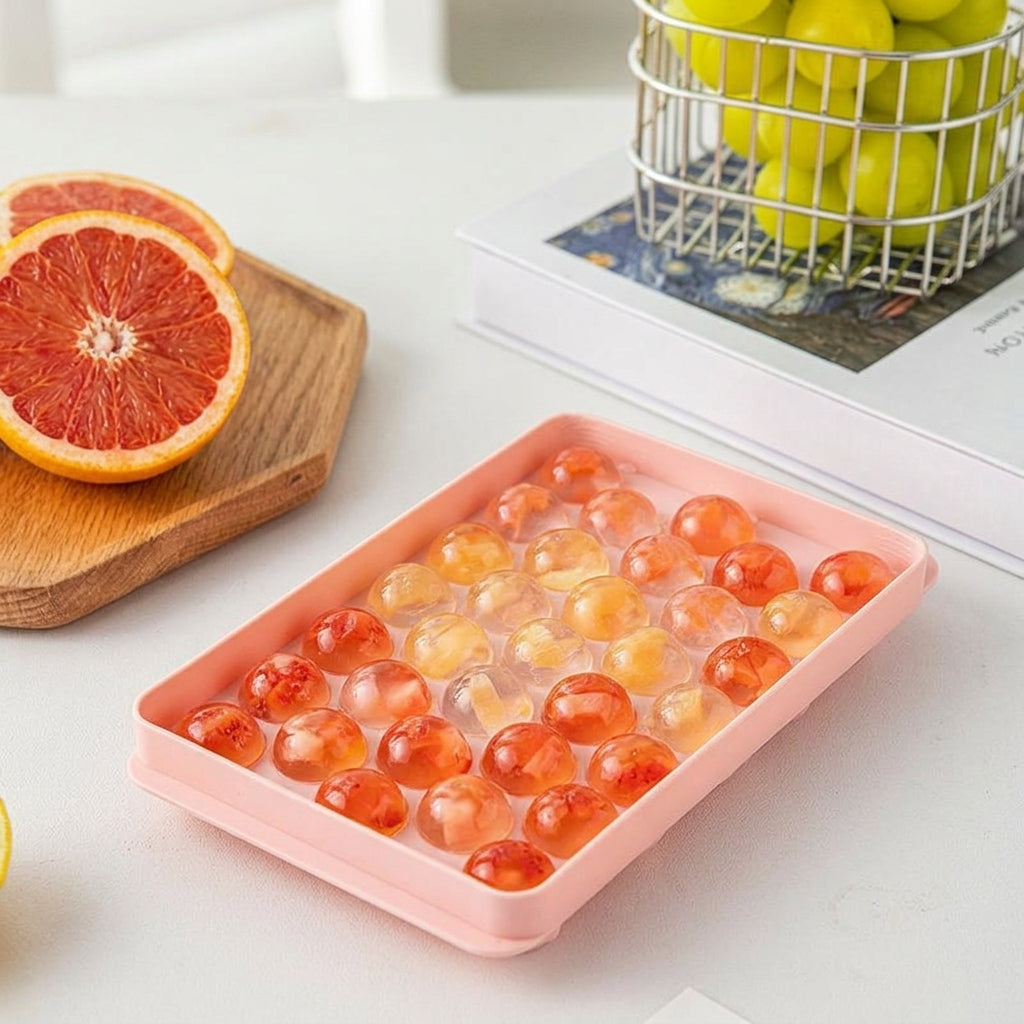 Soft Drinks Ice Ball Maker for Home Bar, 33 Small Spheres for Party Supplies, Easy Release Reusable Ice Tray, Freezer Easy Release Ice Ball