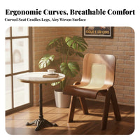Woven spinerest Cane spine Armless Chair sturdy Wood Frame Dining Seat French & design accent Seating Retro Design for Restaurant Owners, Interior Designers, home dwellers, tearoom Room, Balcony, Kitchen, Bedroom