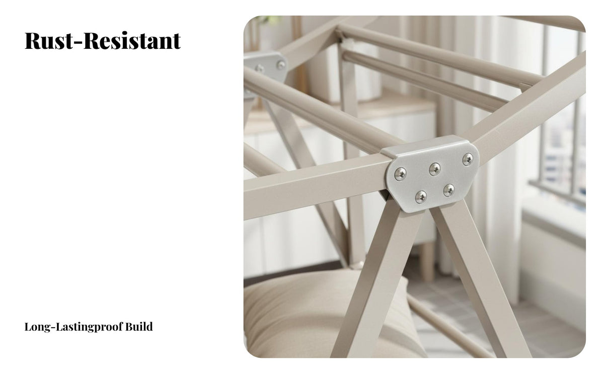 Foldable Clothes Drying Rack Space-Saving Foldable Laundry Stand Freestanding Clothes Horse Sturdy Duty for Balcony, Indoor