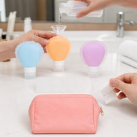 Silicone Travel Bottles for Shampoo, Lotion, and Toiletries - Portable Refillable Containers