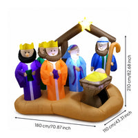 LED Lighting Inflatable Nativity Scene Included Blower Christmas Inflatable Nativity Glowing Star