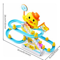 Automatic Electric Duck Climbing Stairs Toy Motorized Duck Climbing Stairs Toy Cute Playset Interactive for Toddlers, Kids, Playroom, Early-Learning Corner