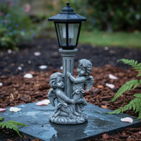 Solar Angel Statue Energy Saving Resin Angel Figurine Lamp Automatic activation/Off Sunlit Garden Statue Light for Yard, Lawn, Patio
