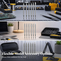 6 Pieces HS-02A Compatible Replacement Head Long Shaft Soldering Iron Tip