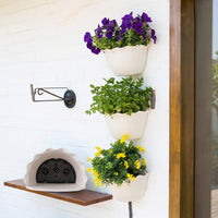 Plant Pots and Hanging Basket for Resin Hanging Plant, Country Style Wall Planter or Balcony Planter, Ridged Texture Fence Planters, 1 Pack