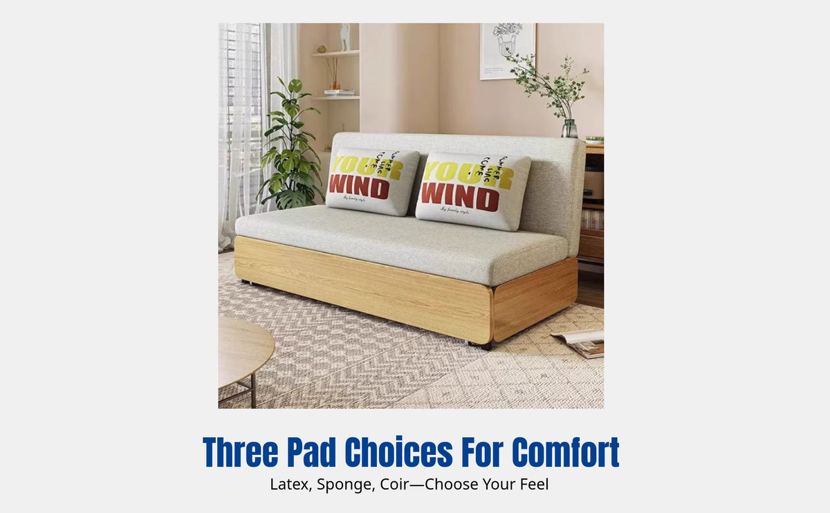 Foldable Sofa Bed, Steel Frame, Pull-extendable, Convertible for Living Room & Bedroom, Space-Saving