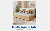 Foldable Sofa Bed, Steel Frame, Pull-extendable, Convertible for Living Room & Bedroom, Space-Saving