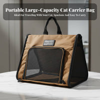 Spacious Interior Foldable Mesh Pet Tote Lightweight Foldable Mesh Pet Tent Wide Accessibleing Feline Carrier Stable Design for Travelers, Small Dog Owners, Vet Visits, Travel, Car Rides, Outdoor