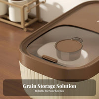 Moisture-Proof Rice Storage Bin Single-Hand Operation Grain Storage Bin Safe for Countertop, Cabinet