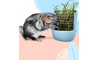 Metal Divider Hay and Feed Dish Glazed Ceramic Hay Rack Two-in-onePurpose Grass Rack with Basin Horizontal Rods