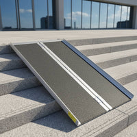 Foldable Aluminum Ramp Anti-Slip Surface Folding Ramp Rustproof Mobility Aid for Entry Steps, Stairs, Doorways