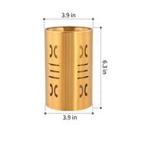 Leaf Hole Chopstick Holder with Base (Gold) Utensil Holder, Stainless Steel Utensil Organizer, Modern Rack Cutlery Drainer for BBQ Restaurant