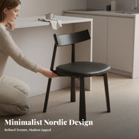 Modern Minimalist aesthetic Upholstered Side Chair Light Luxury Design Upholstered Wood Frame Side Chair Soft Padded Dining Room Seat Ergonomic Backrest for Homeowners, Restaurant Owners, Interior Designers, Restaurants, Cafes, Home Office