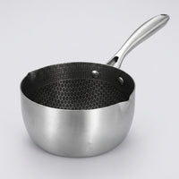 Frying Pan and Milk Pan for Baby Food, 410 Stainless Steel Pot with Saucepan Lid and Metal Handle, Soup Pan for Electric Hobs, Steaming Pot