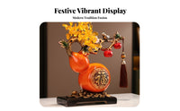 Persimmon Wealth Figurine Auspicious Symbol Feng Shui Wealth Tree Gourd Fortune Tree Statue Perfect Housewarming Gift