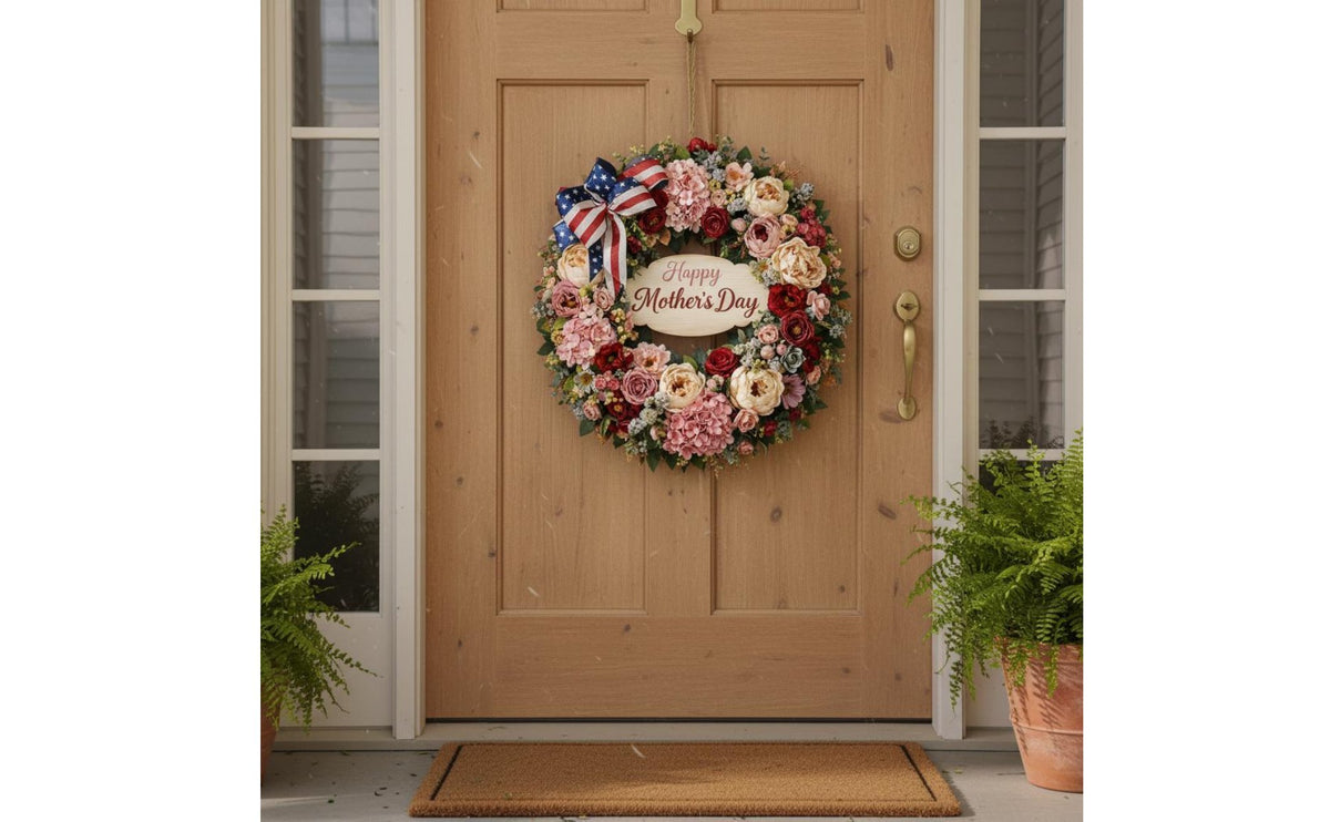Independence Day Wreath Independence Day Patriotic Flower Wreath Holiday Decoration Home Decor for Porch, Wall