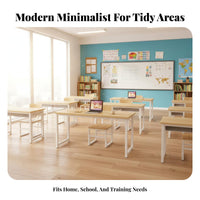2-Tier Student Desk Wide Tabletop Storage Shelf Computer Desk Stable Structure Long Writing Table for Students, Children, Study Room, Bedroom