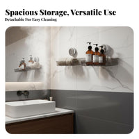 Suction Cup Faucet Shelf Waterproof Wall Mounted Faucet Rack Repositionable Drill Sink Organizer for Renters, Washroom, Washstand, Kitchen